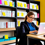 **

A vibrant, modern office scene depicting a person participating in an online marketing webinar. The individual is actively taking notes with a laptop open, surrounded by motivational sticky notes and a bookshelf filled with marketing books. The overall atmosphere is one of continuous learning and professional development. Focus on bright, inviting colors and a sense of dynamic growth.

**
