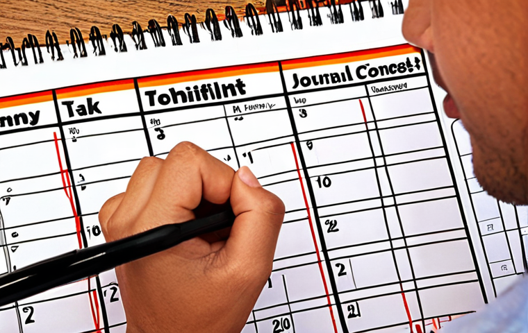 **Image Prompt:** A person joyfully marking off a task on a progress journal with a pen. The background shows a calendar and motivational quotes. Focus on the sense of accomplishment and positive feelings.
